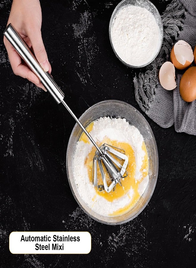 Oblivion Mini Hand Whisk, Effortless Semi-Automatic Stainless Steel Mixi | Egg, Lassi & Butter Milk Maker | Hand Push whisk For Kitchen To Blend the Liquid Contents Mixing and Blending - Image 3